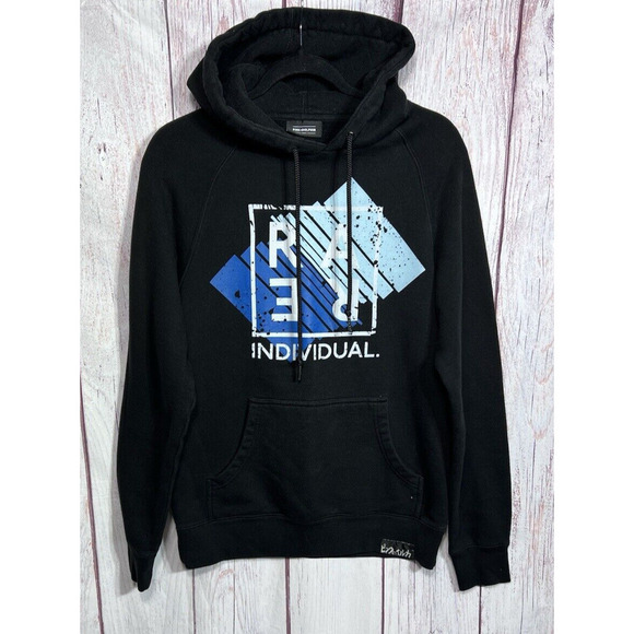 Pink Dolphin RARE Individual Men’s Black Blue Hoodie Street Wear Size Small - Picture 1 of 5